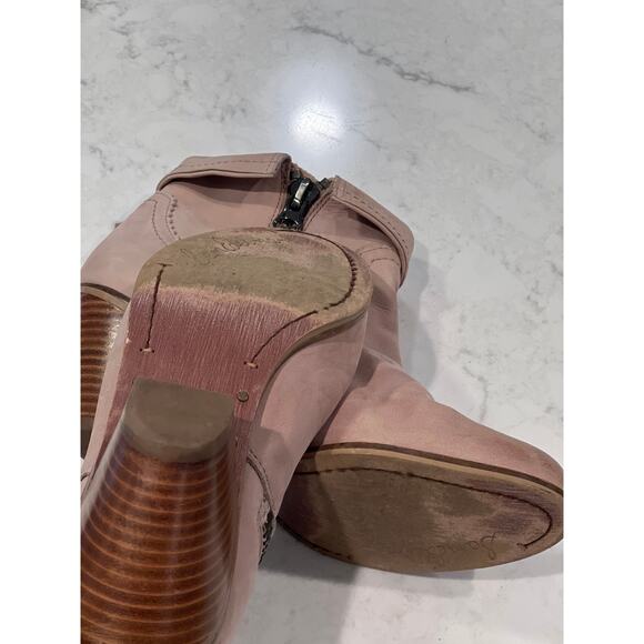 Sam Edelman Women’s Louie Suede Barn Fringe Side Zip Ankle Boots Size 8.5 Cream - Picture 5 of 5